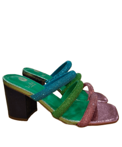 SANDALIA TACON ALTO BRILLO