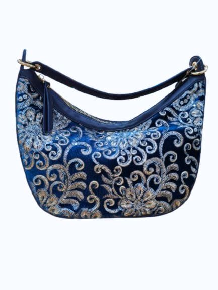 BOLSO 1 ASA TERCIOPELO BORDADO