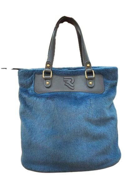 BOLSO PELO AZUL ALARGADO VERTICAL