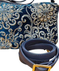 Alternative view of BOLSO MEDIANO TERCIOPELO BORDADO DOBLE ASA