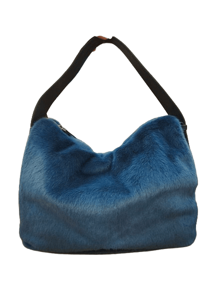 BOLSO PELO AZUL CUADRADO