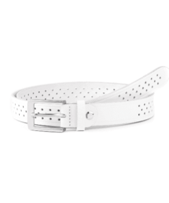 Cinturón Piel BLANCO Ambolo Picado 25 mm Calzados Quesada (SKU 10375)