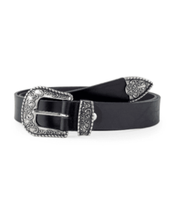 Cinturón Piel Postiguet Estilo Cowboy 30 mm NEGRO Calzados Quesada (SKU 10385)