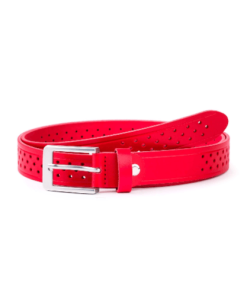 Cinturón Piel ROJO Ambolo Picado 25 mm Calzados Quesada (SKU 10376)