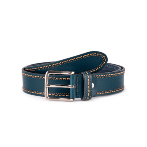 Cinturón Piel Urban Cosido Doble 40 mm AZUL Calzados Quesada (SKU 10384)