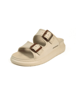 SANDALIA 2 HEBILLAS VAINILLA-MADERA Calzados Quesada (SKU 10583)