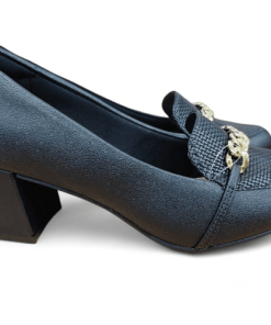 SALON MOCASIN NEGRO CADENA DORADA Calzados Quesada (SKU 10815)